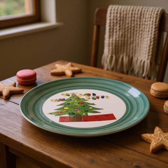 Christmas Swirl Holiday Plate - Festive Serving Plate - Holiday Decor - Picture 2 of 9
